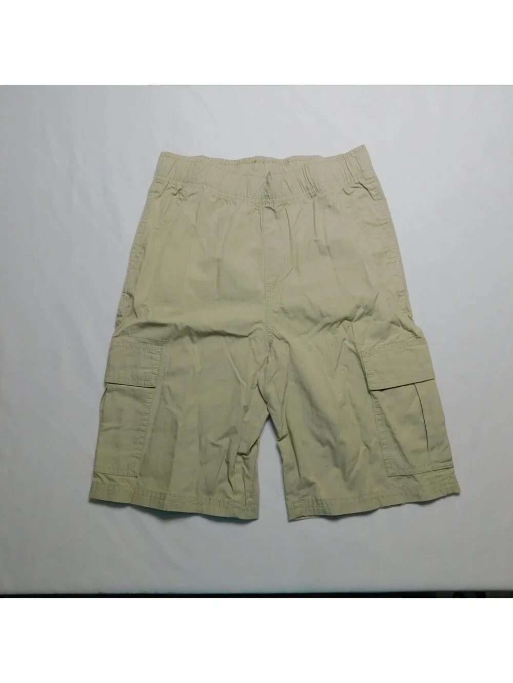 The Childrens Place Boys Cargo Shorts Size 12 L Khaki Sandwash Pull On Pants NWT